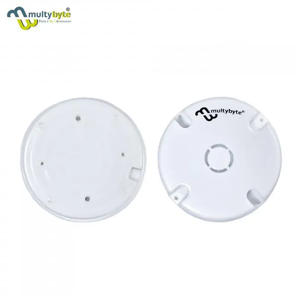 Multybyte Junction Box, Indoor with Nails | (5X5) | PVC Round Junction Box for CCTV Cameras 