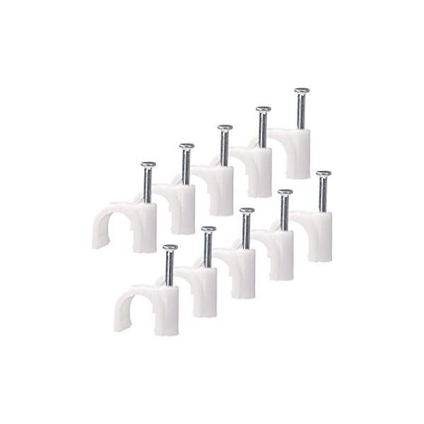 RCA Flat Nail-In Cable Clips White 20-Pack