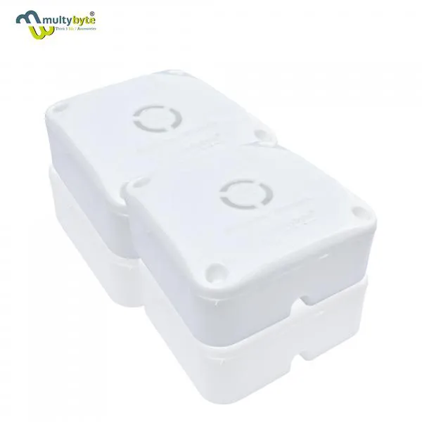 Multybyte Junction Box  with Nails (4X4) | PVC Square Junction Box for CCTV Cameras 